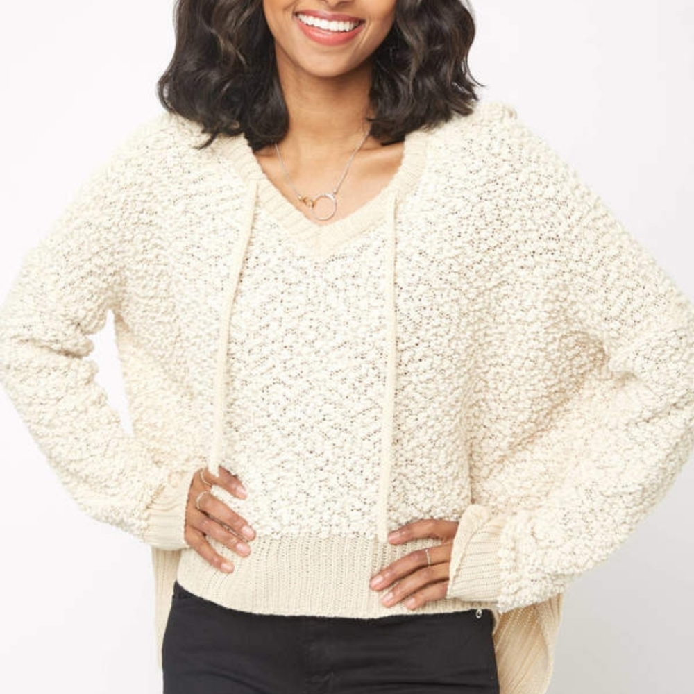 Young Fabulous & Broke Oversized Ivory Sweater Hoodie Size M